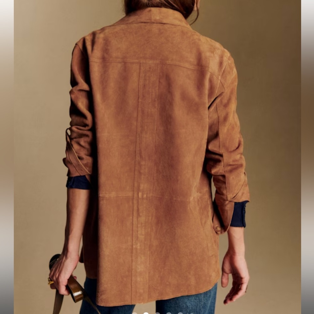 Sezane Will Jacket in Camel Suede size small - Picture 5 of 6